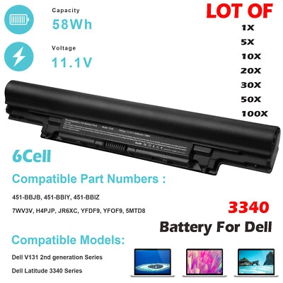 🧡LOTE Batería Para Dell Latitude 3340 3350 YFDF9 5MTD8 JR6XC 11.1V 5200mAh 6 Celdas  Foto 1 de 4