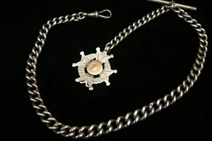 Sterling silver watch fob chain - Picture 1 of 2