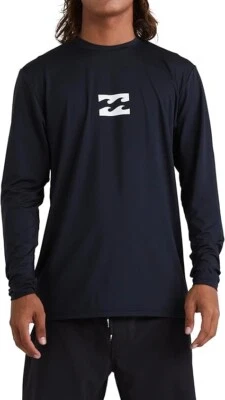 Billabong весь день волна свободного кроя LS Rash Guard мужской черный средний UPF 50 новый с Ярлыками - Изображение 1 из 4