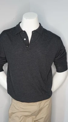 Metropolitan View Sweater Men Large Gray Italian Wool Collar Long Sleeve Vintage - Image 1 of 4