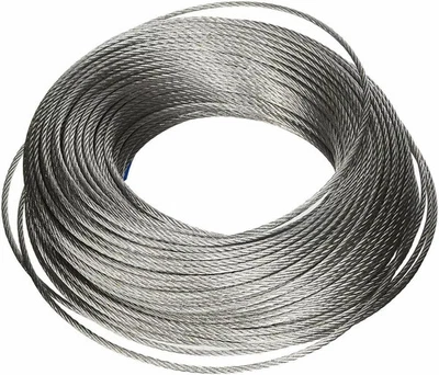 FUNE CAVO CORDA COMMERCIALE ACCIAIO ZINCATO Ø 3 MM X 25 MT - 6X12 + 6AT - 320 KG - Immagine 1 di 4