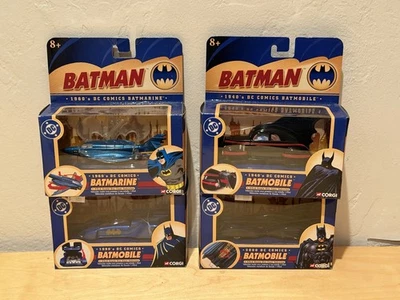 LOT of 4 Corgi DC COMICS Batman Collectibles Batmobiles Batmarine 1:43 Die Cast  - Image 1 of 4