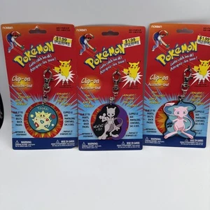 Vintage Pokemon Key Chain Clip-ons 2000 Nintendo Set Of 3 - Picture 1 of 3