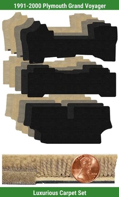 Conjunto de tapete de luxo personalizado para 1991-2000 Plymouth Grand Voyager (3 peças) #112N - Imagem 1 de 4
