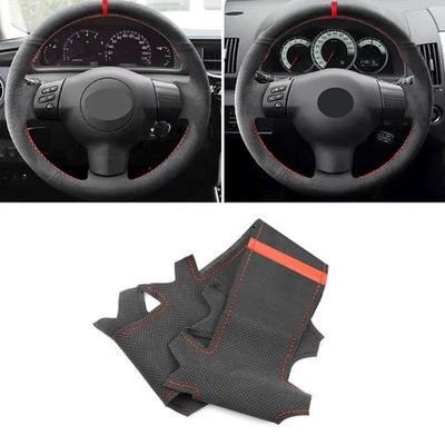 Suede Red-strip Steering Wheel Cover Trim For Toyota Corolla 2003 2004 2005 2006 - image 1 of 4