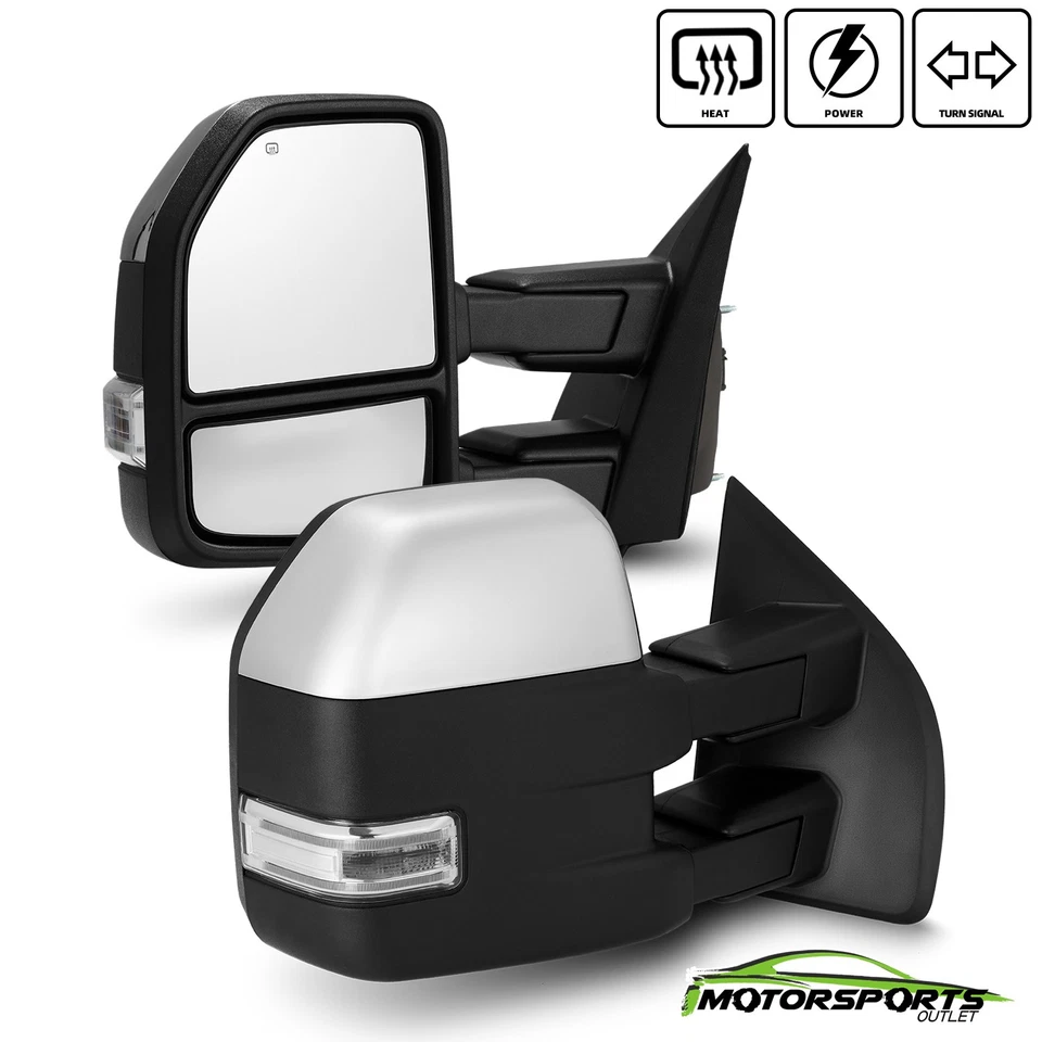 For 2015-2018 Ford F150 Power Heated Chrome Towing Mirrors+Telescopic+LED Signal Foto 1 de 4