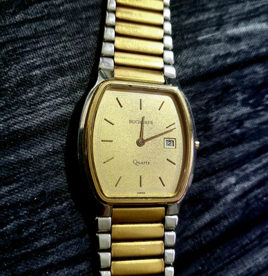 Vintage Bucherer Gold Dust Dial Mens Swiss Tank Date Watch - Image 1 of 4