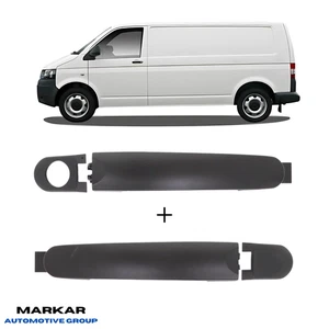 2x TÜRGRIFF SET AUSSEN VORNE LINKS RECHTS FÜR VW TRANSPORTER T5 MULTIVAN SCHWARZ - Bild 1 von 1