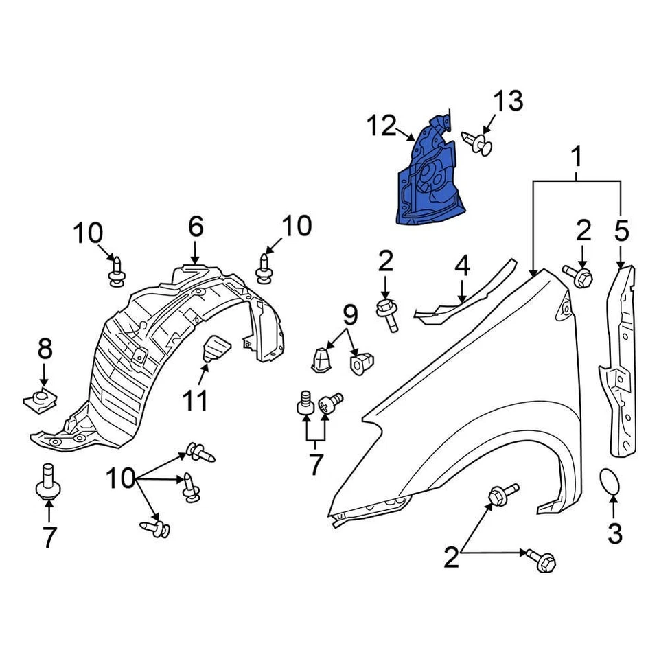For Nissan Rogue Select 14-15 Nissan 648384CL0A Front Right Fender Splash Shield Foto 1 de 1