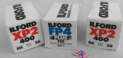 2x ILFORD XP2 400; ILFORD FP4 PLUS 125 - SCHWARZ/WEISS FILME (321) - Bild 1 von 4
