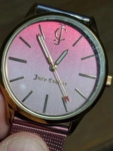 Juicy Couture Black Label Womens JC/1014OMPK GoldTone & Pink Mesh Bracelet Watch - Picture 1 of 11