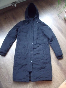 FORVERT langer Damen-Mantel Schwarz Gr. S mit Kapuze + Taschen + InnenFell - Bild 1 von 8