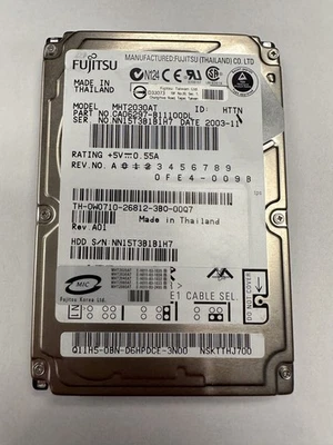 Fujitsu MHT2030AT CA06297-B1110 30GB Cache IDE ATA 2.5" Hard Drive - Image 1 of 2