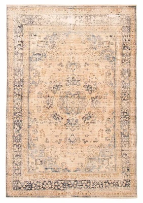 Tapete de área de lã tradicional vintage oriental com nós à mão 6'4" x 9'4" - Imagem 1 de 4