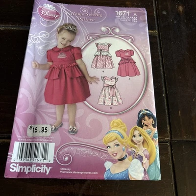 2013 Simplicity Pattern #1671 Disney Princess Dress Toddlers Size 1/2-4 - Image 1 of 4