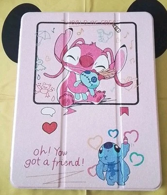 Disney 12.9” iPad Case Cover Tri Fold Front Lilo And Stitch W/Angel NEW IN PKG - Image 1 of 4