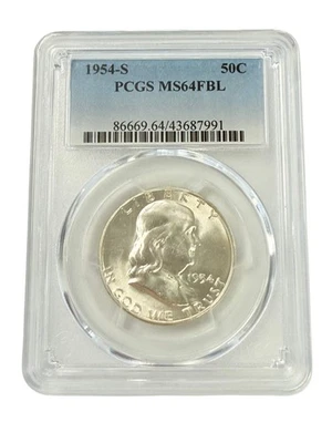 1954-S Franklin Half Dollar PCGS MS64 FBL - Image 1 of 3