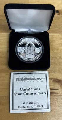 Yankees Mets 2000 Subway World Series prata fina edição limitada redonda - Imagem 1 de 4