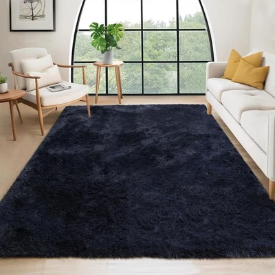 5x8 Fluffy Bedroom Area Rug Washable Soft Shag Large Living Room Rug with Non... - Image 1 of 4