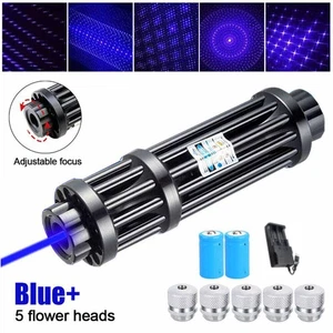 Blue Burning Laser Pointer Visible Beam Dot Light & Battery & Charger A - Picture 1 of 13