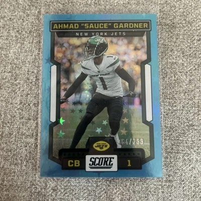 2023 Panini Score AHMAD SAUCE GARDNER Blue Stars /299 #292 New York Jets SP - Image 1 of 2