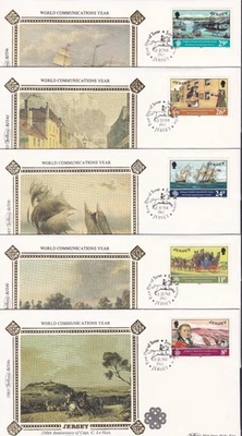 1983 JERSEY COMMUNICATIONS DECIMAL STAMP BENHAM HIGH ST SILK FIRST DAY COVERS#30 - Image 1 of 3