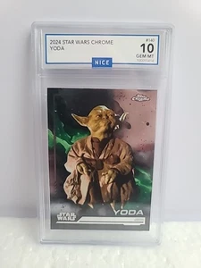 2024 Topps Star Wars Chrome Yoda #140 NICE 10 GEM MT Graded Slab - Picture 1 of 2