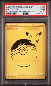 PSA 9(OC) 2021 Pokémon SWSH BSP Full Art Pokéball Celebrations UPC #146 Mint - Picture 1 of 2