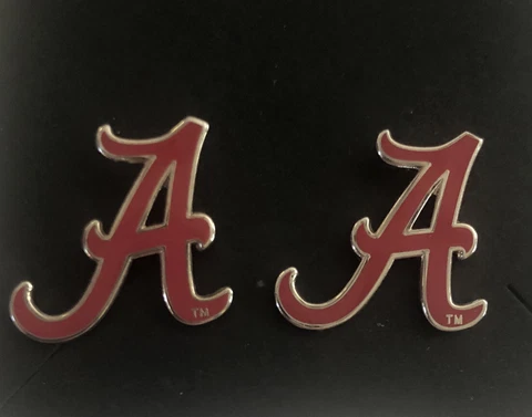 Alabama Crimson Tide Logo "A" Post Earrings Red On Silver New In Package Cover