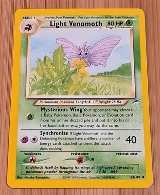 Light Venomoth # 53/105 Uncommon Neo Destiny 2002 Pokemon EN N.Mint-Mint Vintage - Bild 1 von 3