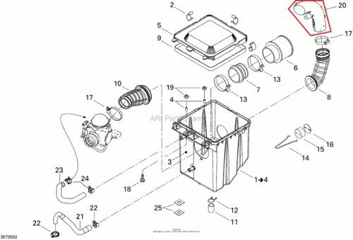 NEW OEM CAN-AM BOMBARDIER TRAXTER 5 SPEED REAR AIR INTAKE HOSE 2005 05 - Image 1 of 1