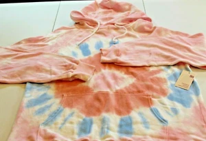 SO FAVORITE HOODIE SWEATSHIRT Soft Tie Dye Pink Peach Blue Sz XL Lightweight - Picture 1 of 7