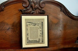 c 1800 Map of Eretz Israel Holy Land Engraving rare Judaica Hebrew antique NICE - Picture 1 of 12