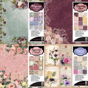 Lot of 4 Floral 12x12 Paper Pads Scrapbook Crafting Cardstock Patterned Prints - Picture 1 of 9