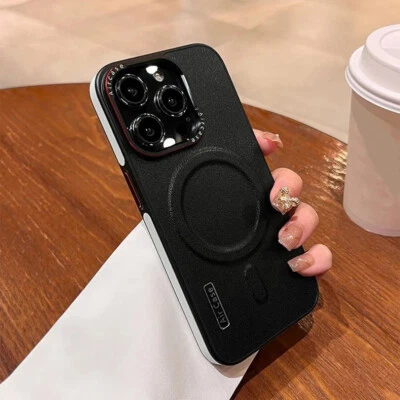 For iPhone 17 16 15 14 13 Pro Max ShockProof Leather Magnetic Magsafe Case Cover - Image 1 of 4