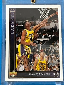 1991-92 UPPER DECK ELDEN CAMPBELL AUTO SIGNED autographed los angles LA LAKERS - Picture 1 of 8