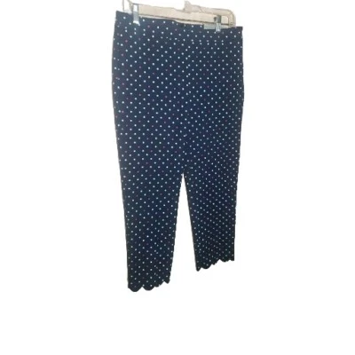 Pantalones Talbots Chatham tiro medio para mujer lunares recortados dobladillo festoneado elástico 8 Foto 1 de 4