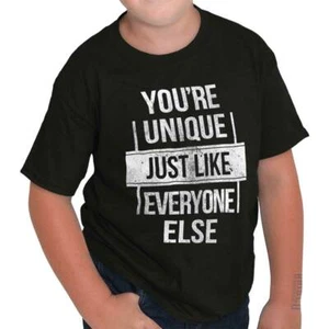 Unique Like Everyone Else Sarcastic Attitude Youth Crewneck T Shirts Boy or Girl - Picture 1 of 10