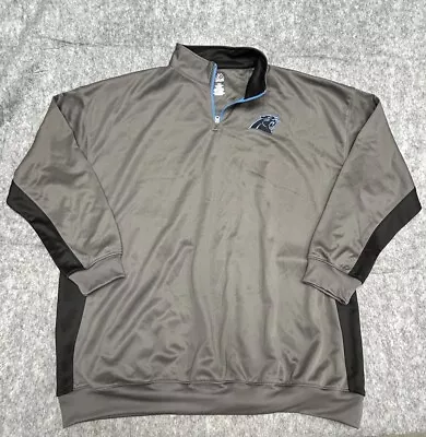 Carolina Panthers Men’s 1/4 Quarter Zip Majestic Pullover Gray 4XL Big & Tall - Image 1 of 4
