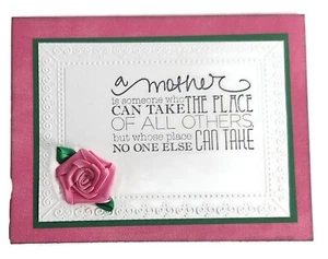 MOTHER Greeting Card - TAKE PLACE OF Flower - Handmade A7 size  SALE - Picture 1 of 2