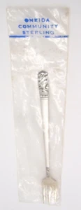 ONEIDA STERLING SILVER COCKTAIL FORK CASA GRANDE 5 1/2” IN WRAPPER - Picture 1 of 4