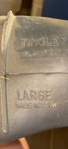 TINGLEY  LARGE 10" BLACK RUBBER "OVERSHOE" WORK BOOTS - Picture 1 of 6