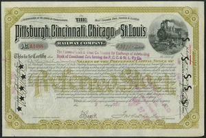 USA: Pittsburgh, Cincinnati, Chicago and St. Louis Railway Co., preferred sto... - Picture 1 of 1