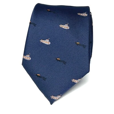Scuba Diver And Submarine Pattern Tie Men Fancy Holiday Birthday Gift Necktie - Image 1 of 4