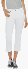 NYDJ WomensSZ 18 White Mid Rise Chloe JEANS Side Slit Capri Jeans Pants NWT