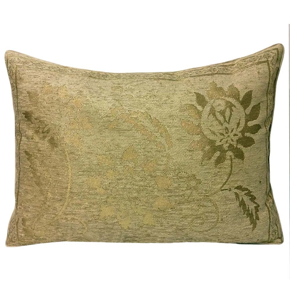 Upholstery/Chenille Jacquard Beige-Gold Effect 20"x28" Pillow Case/Cushion Cover - Image 1 of 4