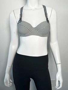 Undressed Houndstooth Bra Grey White Racerback Size 32C - Picture 1 of 4