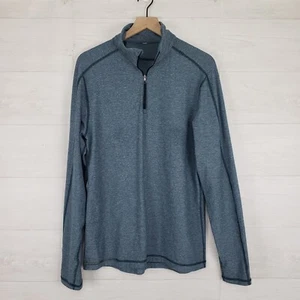 Lululemon Men’s Large Surge Warm Quarter Zip Pullover Heathered Blue Defender - Picture 1 of 8