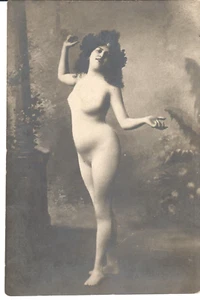 Bodystocking Vintage Erotik Akt Postkarte Französisch RPPC echtes Foto - Bild 1 von 2