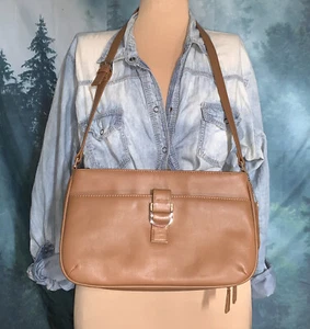 GENUINE LEATHER | Shoulder Bag Purse | Medium | Tan | Charter Club 🦅 - Picture 1 of 11